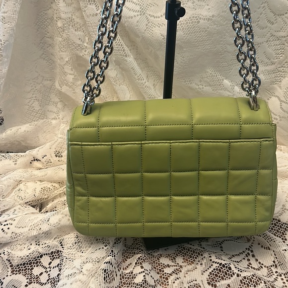 Michael Kors Soho Leather Quilted Chain Shoulder Bag in Lime Green - Picture 7 of 16